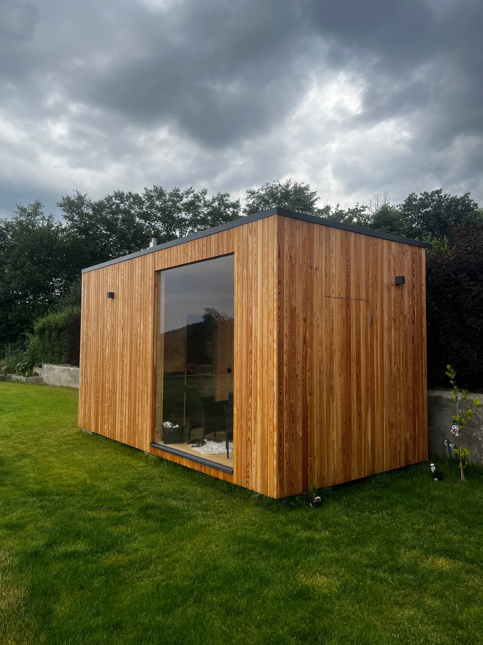 Sauna — modřínová fasáda